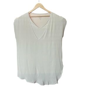 Chico's Double Layer V-Neck Tee in Tan - Size 3 (US 16)